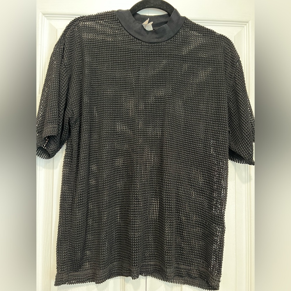 Sheer mesh style relaxed t-shirt
